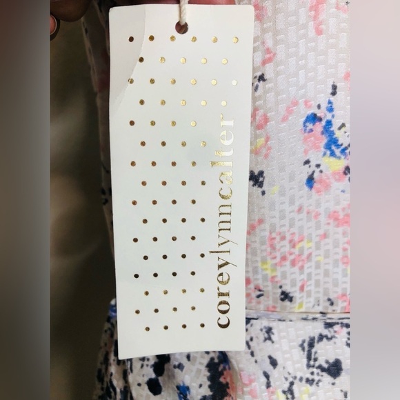 NWT COREY LYNN CALTER Silk Multicolored Printed Mini Cocktail Dress Size:2 - Picture 6 of 16